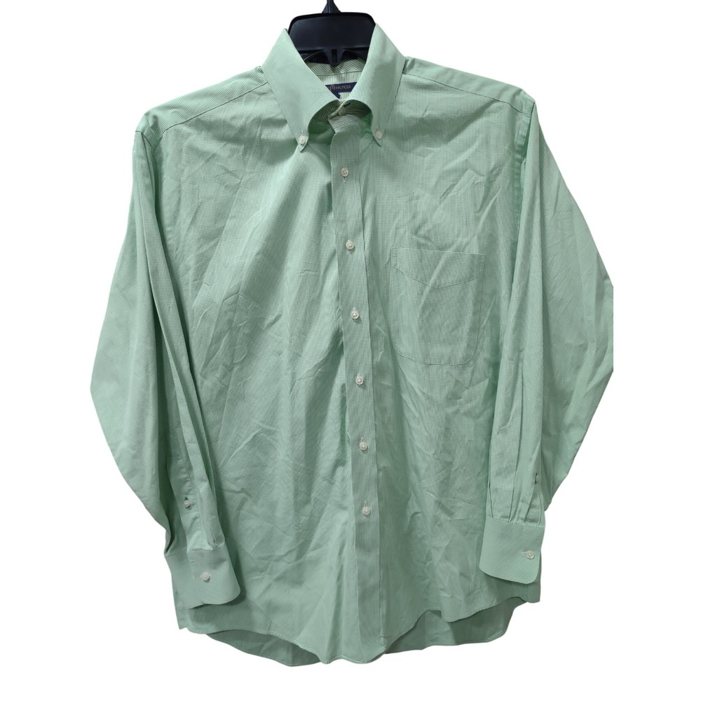 Tommy Hilfiger Green Check Button Down Long Sleeve Shirt 15‎ 1/2 32/33
